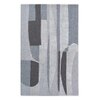 Handmade Wool Silk Area Rug Modern Abstract Grey 5 x 7 Feet Carpet