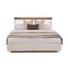Juda Engineered Wood Queen  Size Bed Without Storage (Urban Teak Finish, Frosty White Colour)