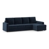 Apollo Sofa (Colour : Cobalt, Cushion : Hard, Back Type : High Back, Seating Capacity : Right Aligned 3 Seater + Right Aligned Chaise + Ottoman)