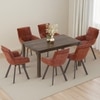 Atlas Solid Wood 6 Seater Compact Dining Table With Bren Swivel Dining Chairs