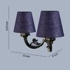Devansh Metal Electric Wall Light in Antique Gold Colour with Blue Shade Count of 2 Lights