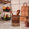 Ireka Home Rustic Roll Wooden Utensils Holder – Cutlery Organizer (13 x 18 cm)