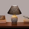 Devansh Conical Blue Jute Shade Lamp With Wood & Mosaic Glass Base For Decoration/Office/Home/Gifting/Study For Decoration/Office/Home/Gifting/Study -(10X10X14.5) Inches -A