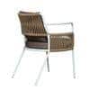 Paola Outdoor Accent Patio Weaving Chair in Ivory White