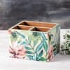 Elysian Tropical MDF Enamel Cutlery Holder Green