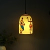Folk Vibes Glass Electric Hanging Light in White Colour