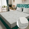 Beige Floral 180 TC Fitted 1 King  Bedsheet with 2 Pillow Covers