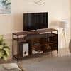 Duskin Engineering Wood Floor Standing Tv Entertainment Unit In Brown Maple Finish