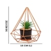 Geometric Metal Planter With Artificial Plant