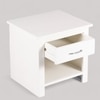 Luxnest Sheesham Wood Accent Bedside Table End Table In White Pu Enamel