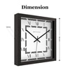 Bold Square Wooden Wall Clock with Roman Numerals and Geometric Frame