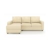 Apollo Leatherette Sectional Sofa (Colour : Cream, Cushion : Soft, Seating Capacity : Left Aligned 2 Seater + Left Aligned Chaise + Ottoman)