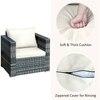Carry Bird Wicker Patio Furniture Outdoor Balcony Chairs In Grey Mix And Beige Colour