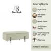 Doe Buck Luxury Boucle Storage Bench in Sage Colour with Black Metal Legs