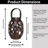 Luxe Home Hanging Bamboo Lantern with Handle or Glass Jar - 2025-142- Brown (24x16x16 cm)