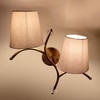 Devansh Metal Electric Wall Light in Gold Colour with Grey Shade Count of 2 Lights