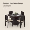 Julian 4 Seater Dining Table With Set Of 4 Oribi Upholstered Dining Chairs (Colour- Wheat Brown, Finish- Mahogany)