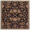 Black Floral Wool 8x11 Carpet