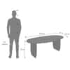 Zen Asymmetric Solid Wood 6 Seater Dining Table With 6 Zen Solid Wood Dining Chair (Finish: Honey, Colour: White Boucle)