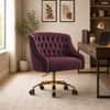 Doe Buck Clemence Modern Purple Tufted Velvet Office Chair