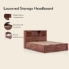 Cambry King Size Hydraulic Storage Bed With Headboard Storage In Honey Finish