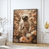 The Castle Decor Astronaut Floral Wall Art Framed Painting 20x30 Inch