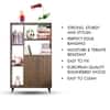 Hexa Engineered Wood Bookshelf Multipurpose Storage Rack in Flower Wenge Colour