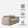 Cozychic Wood 3 Seater With Upholstery Non Storage Sofa In Beige Colour