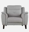 Alexa Single Seater Leather Sofa in Light Grey