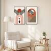 The Castle Decor Boho Abstract Botanical Wall Art Set of 2 Design 12 11x17 Inch