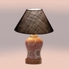 Devansh Conical Blue Jute Shade Lamp With Wood & Mosaic Glass Base For Decoration/Office/Home/Gifting/Study For Decoration/Office/Home/Gifting/Study -(10X10X14.5) Inches -A
