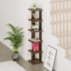Bluewud Wudville Braine Engineered Wood Wall Mount Corner Shelf, Display Rack, (6 Square Shelves - Wenge)