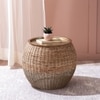 Opulent Rattan Side Table in Brown Colour