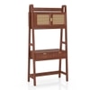 Strava Solid Wood and Cane Study Unit in Honey Finish