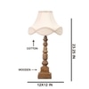 Devansh Off-White Cotton Vintage  Lamp With Wood Base ((12X12X23.25)