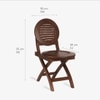 Alfresco Solid Wood Outdoor Folding Round Table with Two Folding Round Chairs in Brown Colour