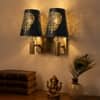 Devansh Metal Electric Wall Light in Gold Colour with off-white Shade Count of 1 Light