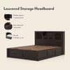 Cambry King Size Hydraulic Storage Bed With Headboard Storage In American Walnut Finish