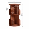 360° Rotating Bookshelf – 2 Tier Wooden Book Storage Rack, Brown Finish