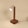 Hexspot Brown Wooden Table Lamp with Beige Wooden Lampshade
