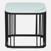 Furnamet Square Metal Nesting Coffee Table Set Black Finish White Porcelain Top Set Of 2