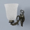 Devansh Metal Electric Wall Light in Antique gold Colour with White Shade Count of 1 Light