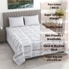 White Abstract 400 Tc Cotton Flat Super King Size Bedsheet With 2 Pillow Cover
