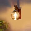 Devansh Solid Wood Electric Wall Light in Brown Colour with Lavender Shade Count of 1 Light