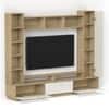 Bluewud Fenily Engineered Wood Tvcabinet In European Oak & White Finish