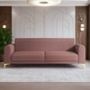 Veniza Velvet 3 Seater Sofa In Peech Colour