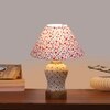 Devansh Conical Multi Cotton Shade Lamp With Wood & Mosaic Glass Base For Decoration/Office/Home/Gifting/Study For Decoration/Office/Home/Gifting/Study -(10X10X14.5) Inches -A