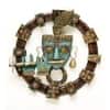 Desert Art Metal Handpainted Lord Krishna Wall Hanging in Blue Colour