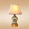 Devansh Off-White Cotton Rectangular Shade Lamp With Wood & Mosaic Glass Base For Decoration/Office/Home/Gifting/Study For Decoration/Office/Home/Gifting/Study