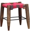 Yonnet Sheesham Wood Seating Stool In Brown & Black Colour